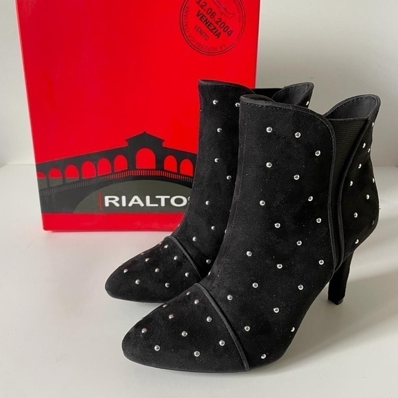 Nib Rialto Chanted Dress Studded Black Bootie - Picture 10 of 12